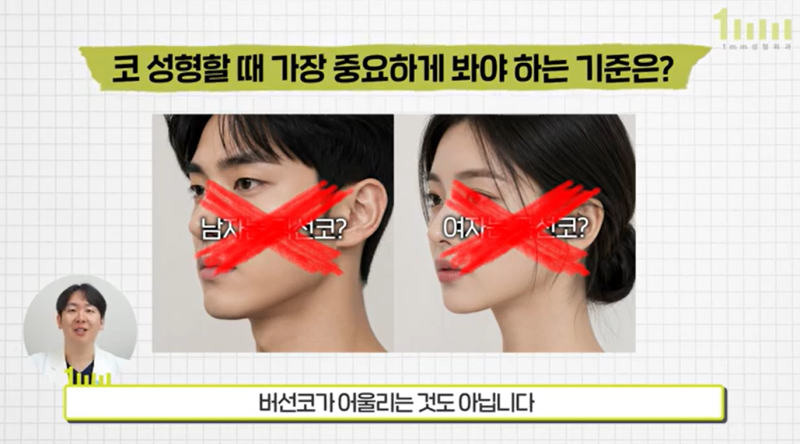 男性の鼻、女性の鼻、最近好まれるデザインは?1mm(イルミリ)美容外科 사진 7